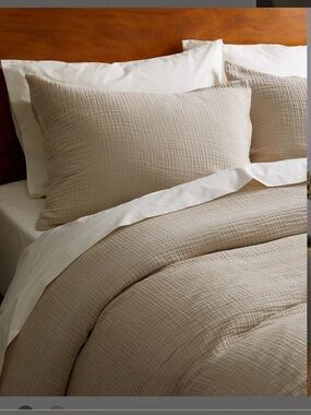 NWOT Quince Luxury Organic Cotton Gauze  Sham Set in Dune!